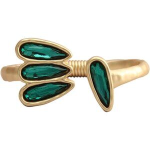 Women Gold Green Copper Bangle Stackable Stretch Bead Bracelet Boho Jewelry